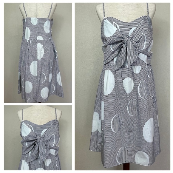 Bonsui Front Knot White & Black A-Line Sundress - Picture 2 of 13